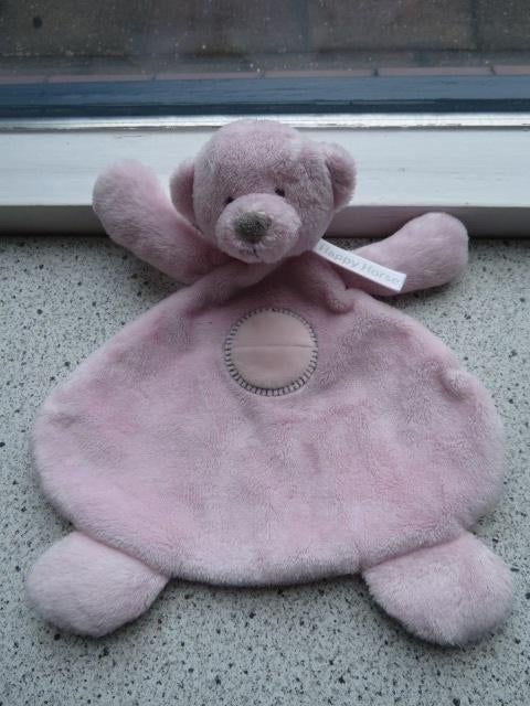 Knuffeldoek beer Bibi merk Happy Horse licht roze, Beer, Happy Horse, Ophalen of Verzenden, Zo goed als nieuw