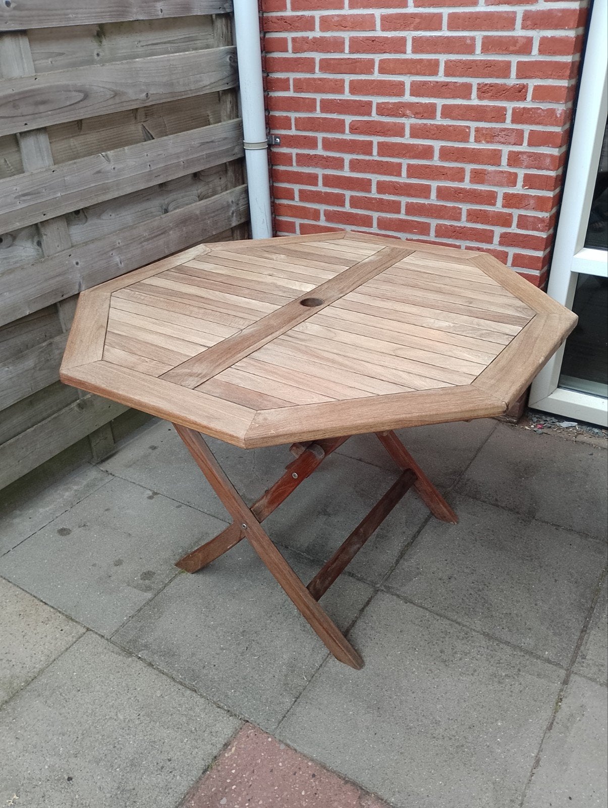 Teakhouten tuintafel., Ophalen, Gebruikt, Rechthoekig, Teakhout