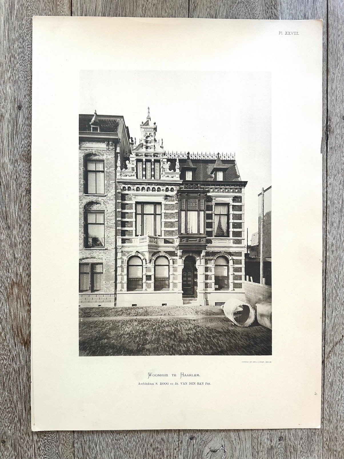 Unieke lichtdruk foto huis Haarlem D Boog vd Ban Emrik&Binge, Foto, Ophalen of Verzenden, Zo goed als nieuw, Gebouw