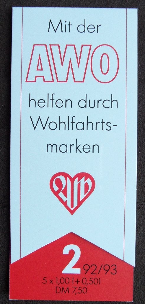 Postzegelboekje Duitsland – AWO hulpverlening  1992/93 DB, Ophalen of Verzenden, 1990 tot heden, Postfris