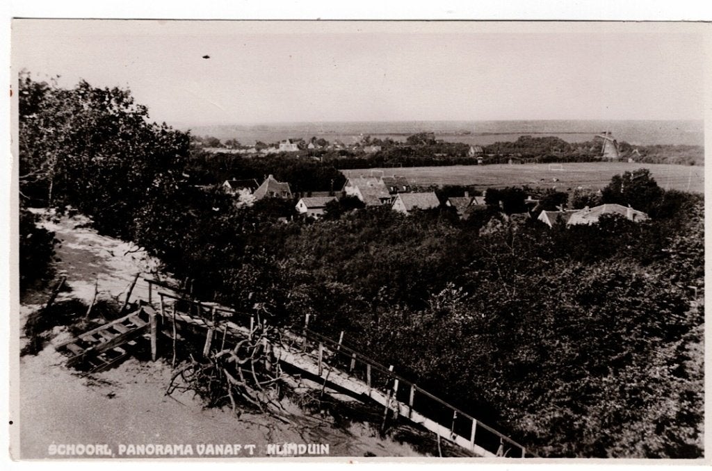 Schoorl 1949. Panorama vanaf het klimduin., Ophalen of Verzenden, 1940 tot 1960, Gelopen, Noord-Holland
