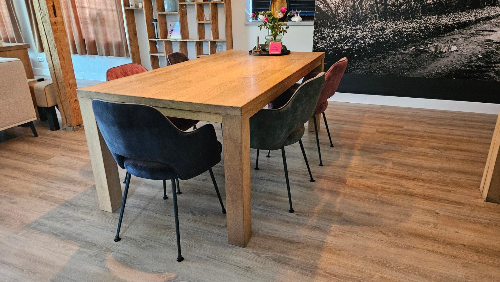 Massief gestoomd eiken eettafel 200x100, Huis en Inrichting, Tafels | Eettafels, Gebruikt, 100 tot 150 cm, 200 cm of meer, Vijf personen of meer