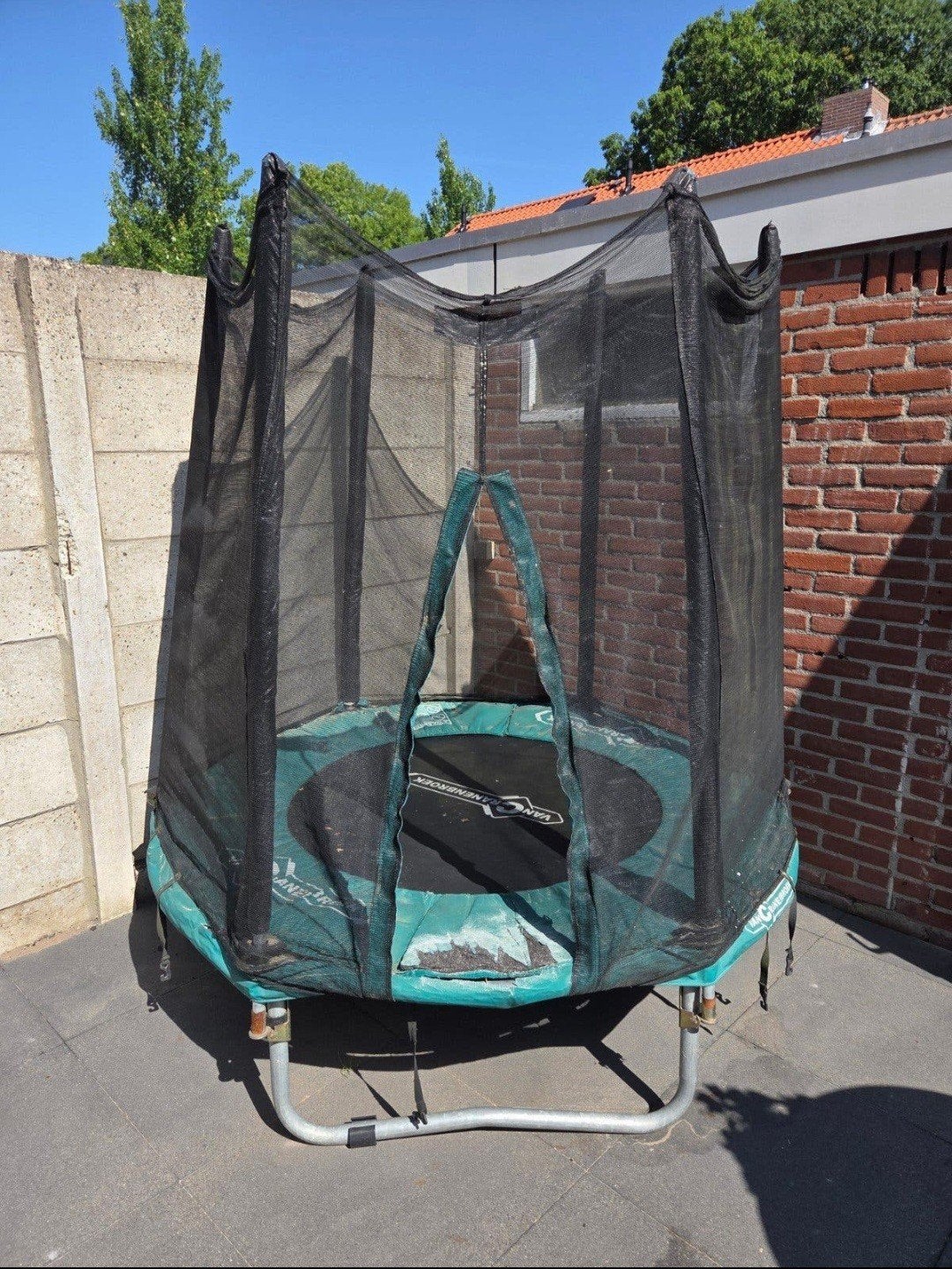 Gratis Trampoline 180x180 cm met veiligheidsnet, Ophalen of Verzenden, Gebruikt