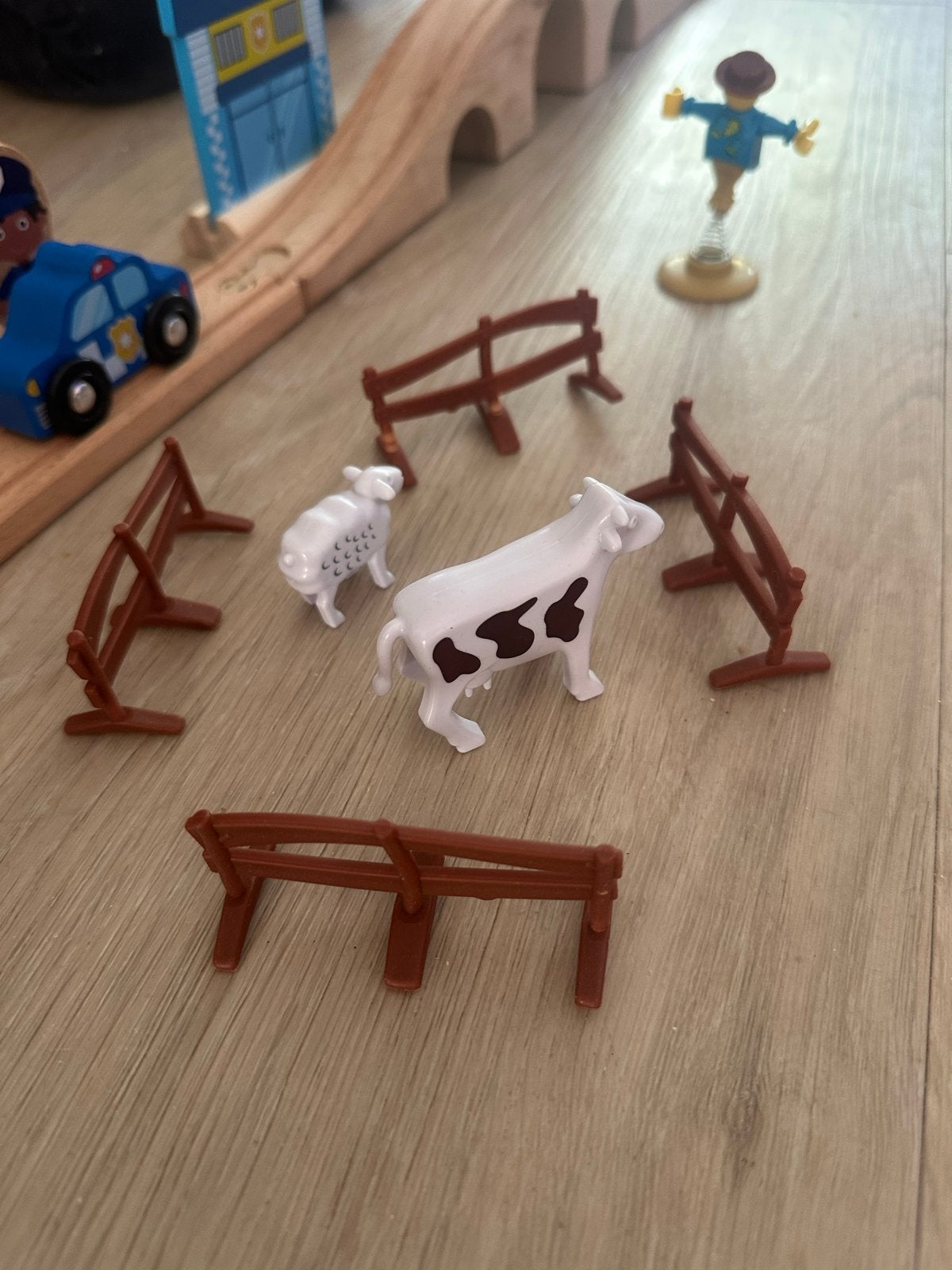 Houten Treinbaan met Boerderij Uitbreiding en Extra's, Ophalen, Gebruikt, Bouwen