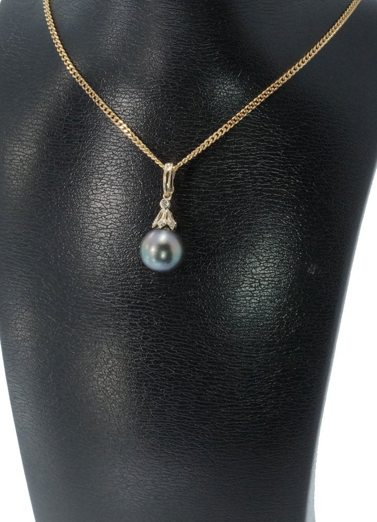 Diamant parel 14k gouden fraaie ketting hanger clip luxe, Met edelsteen, Voordeelsieraden, Ophalen of Verzenden, Zo goed als nieuw