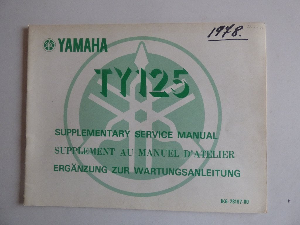YAMAHA TY125 SERVICE HANDLEIDING (1K6-28197-80), Ophalen of Verzenden, Yamaha