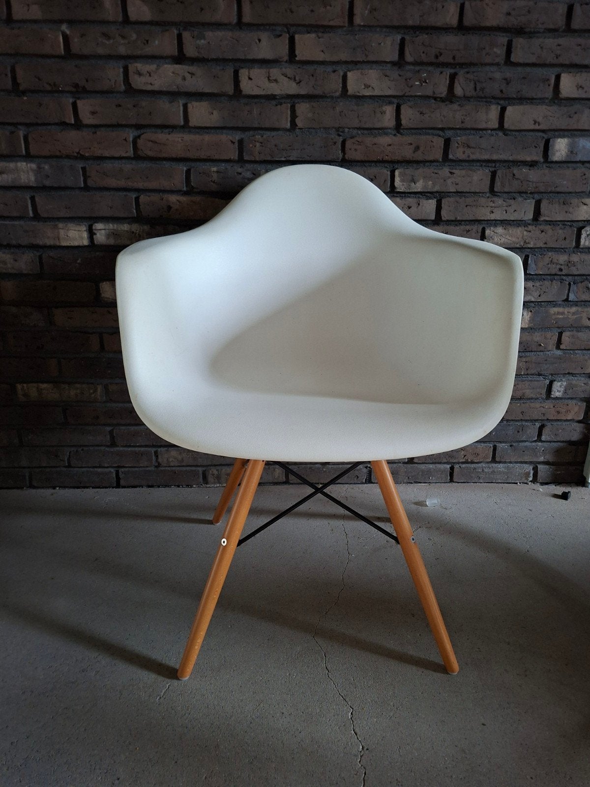 Stoel wit met houten poten - Eames stijl, Gebruikt, Wit, Eén, Modern, Design, Eames stijl
