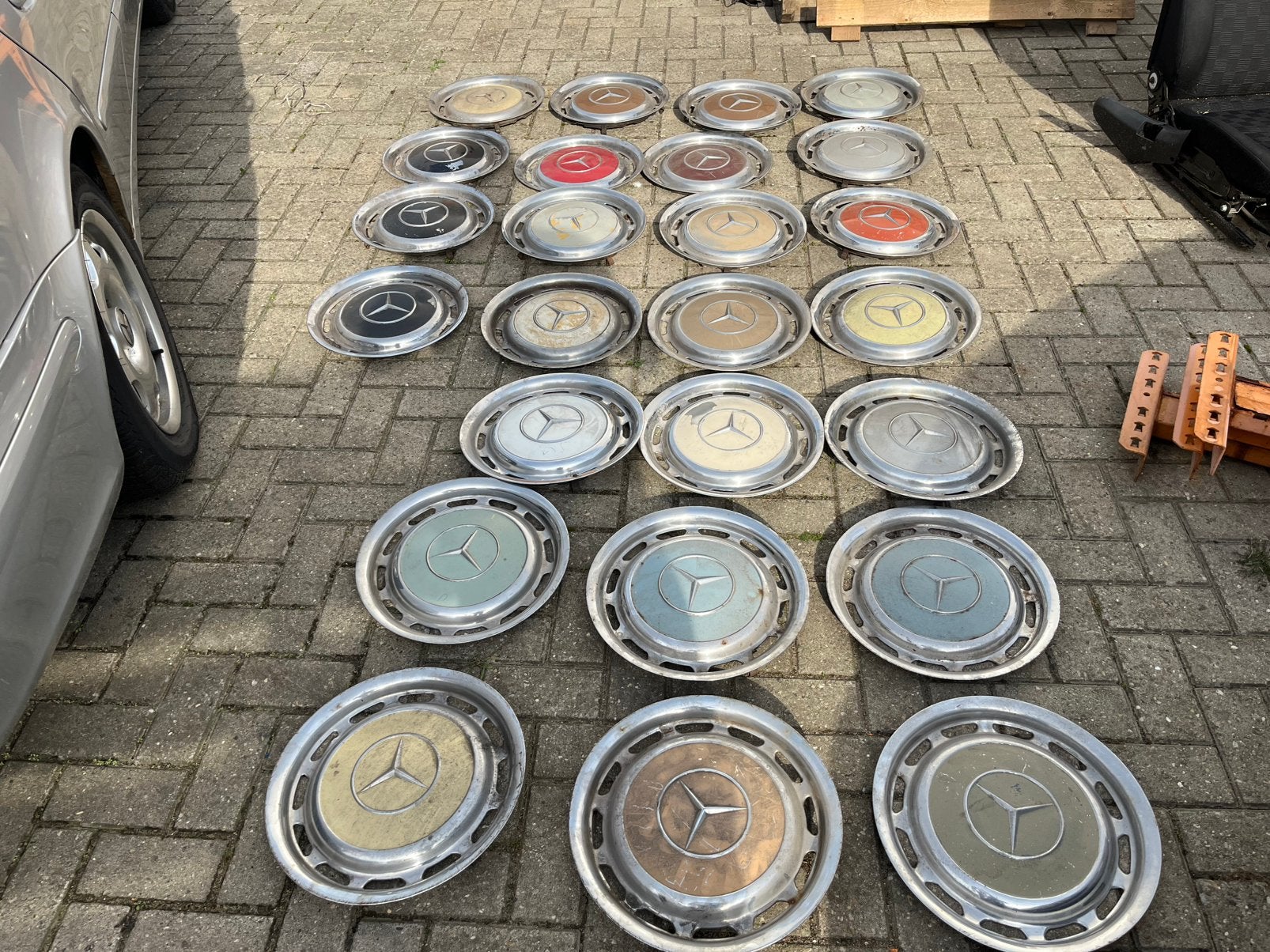 14inch stalen mercedes wieldoppen, Ophalen, Gebruikt