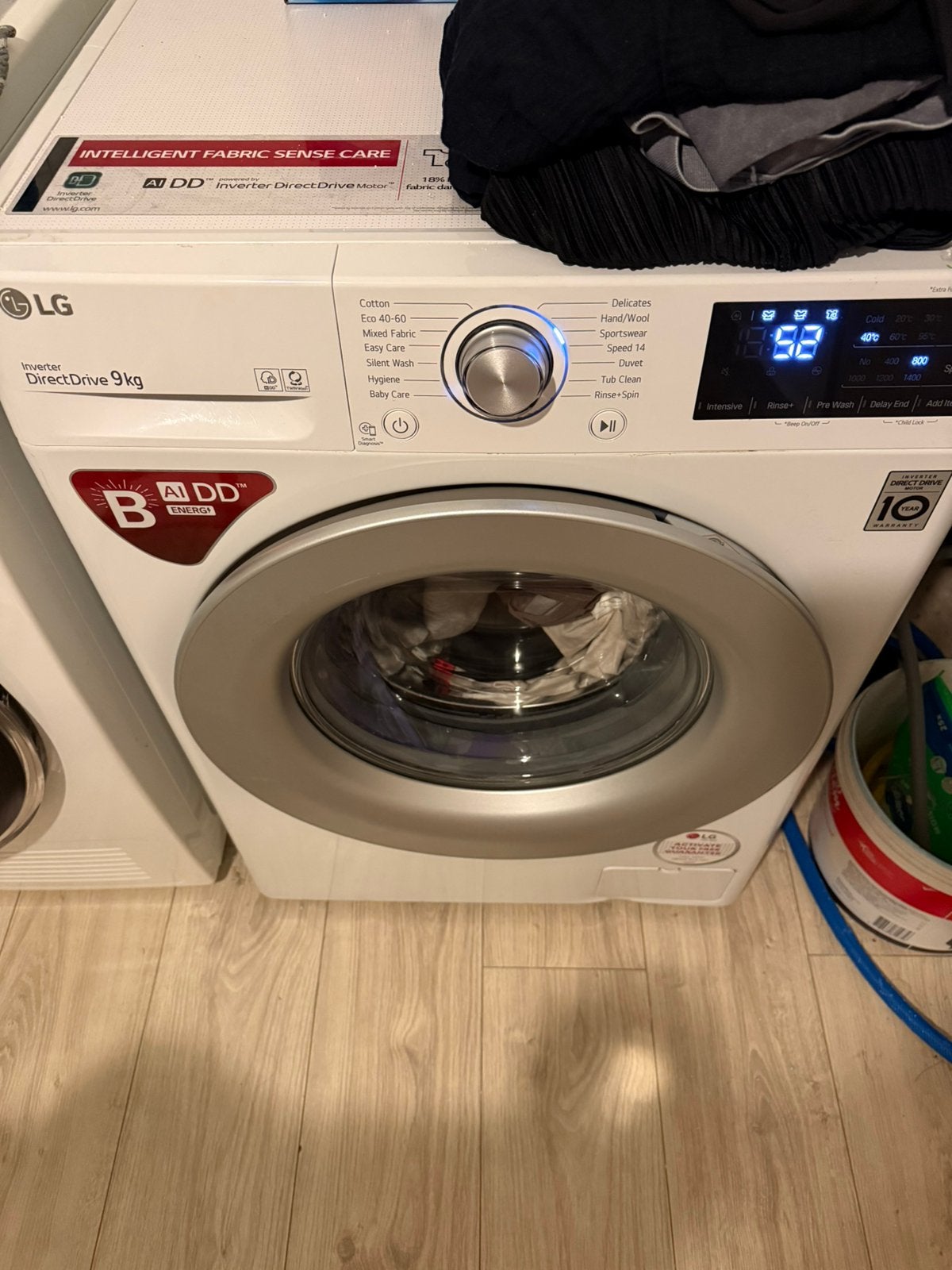 Wasmachine LG 9KG, Witgoed en Apparatuur, Ophalen, Zo goed als nieuw, 85 tot 90 cm, 1200 tot 1600 toeren