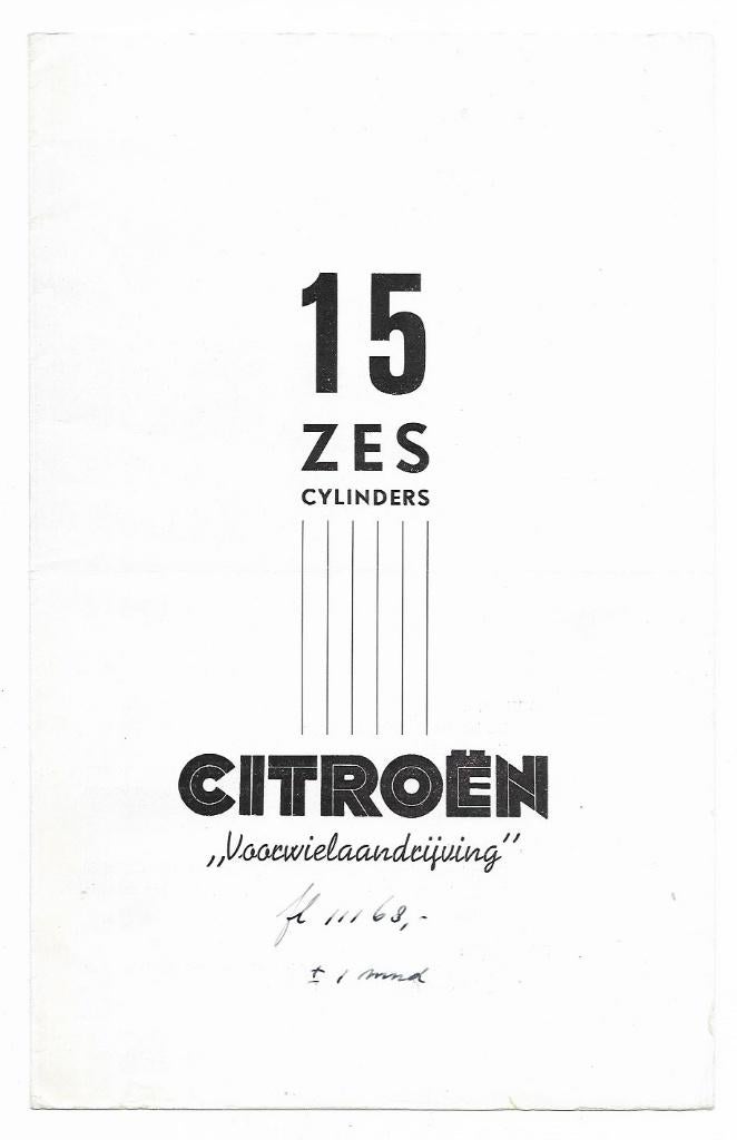 Citroen Traction Avant Six Zes folder, Boeken, Verzenden, Zo goed als nieuw, Citroën