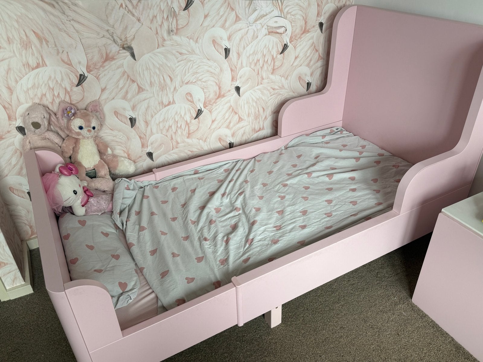 Roze Busunge ikea meegroeibed 80 x 200, Ophalen, Gebruikt, 80 cm, 200 cm