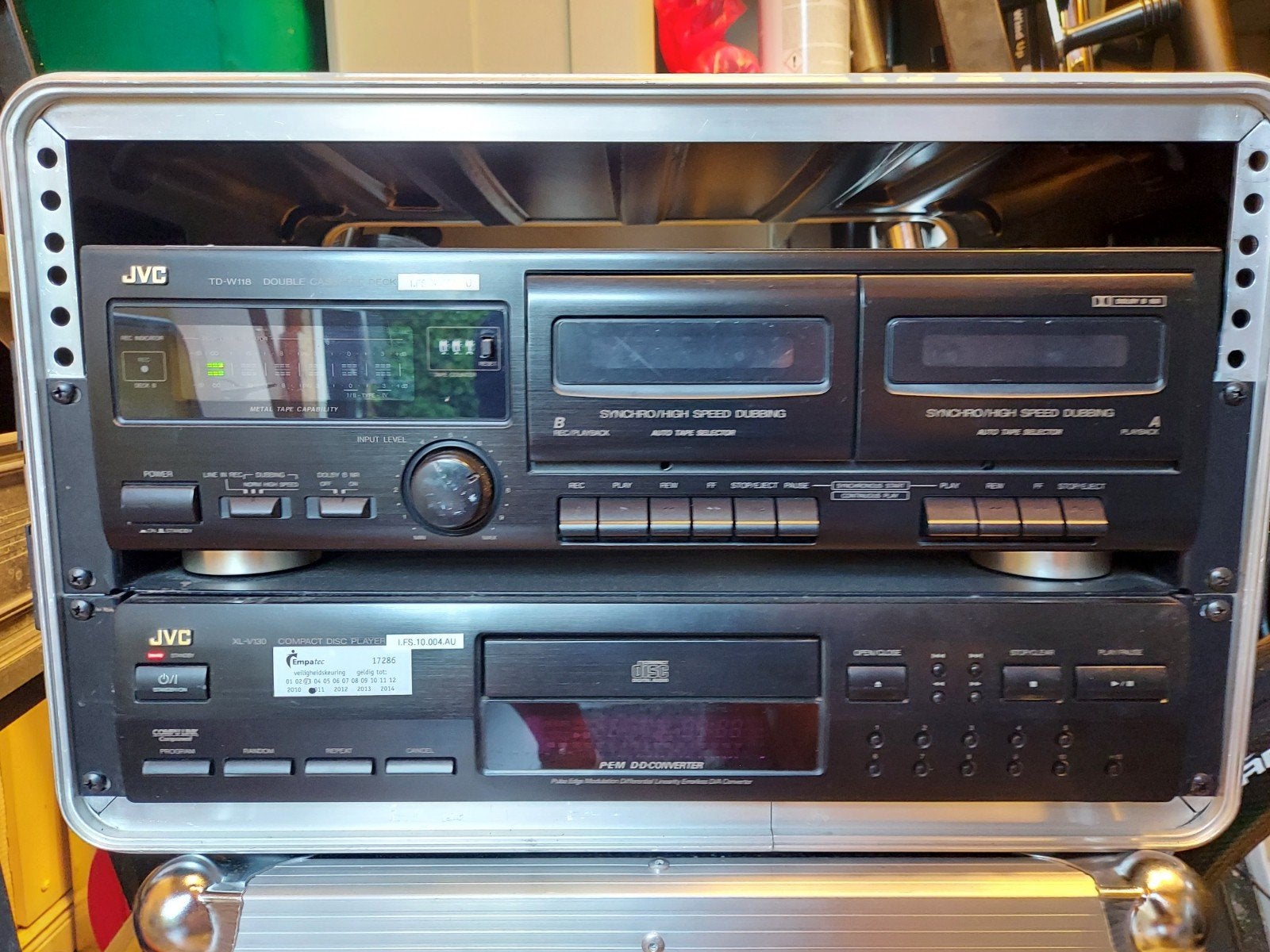cassettedeck en cd speler van JVC ., Ophalen of Verzenden, Gebruikt, Overige typen, Met cd-speler