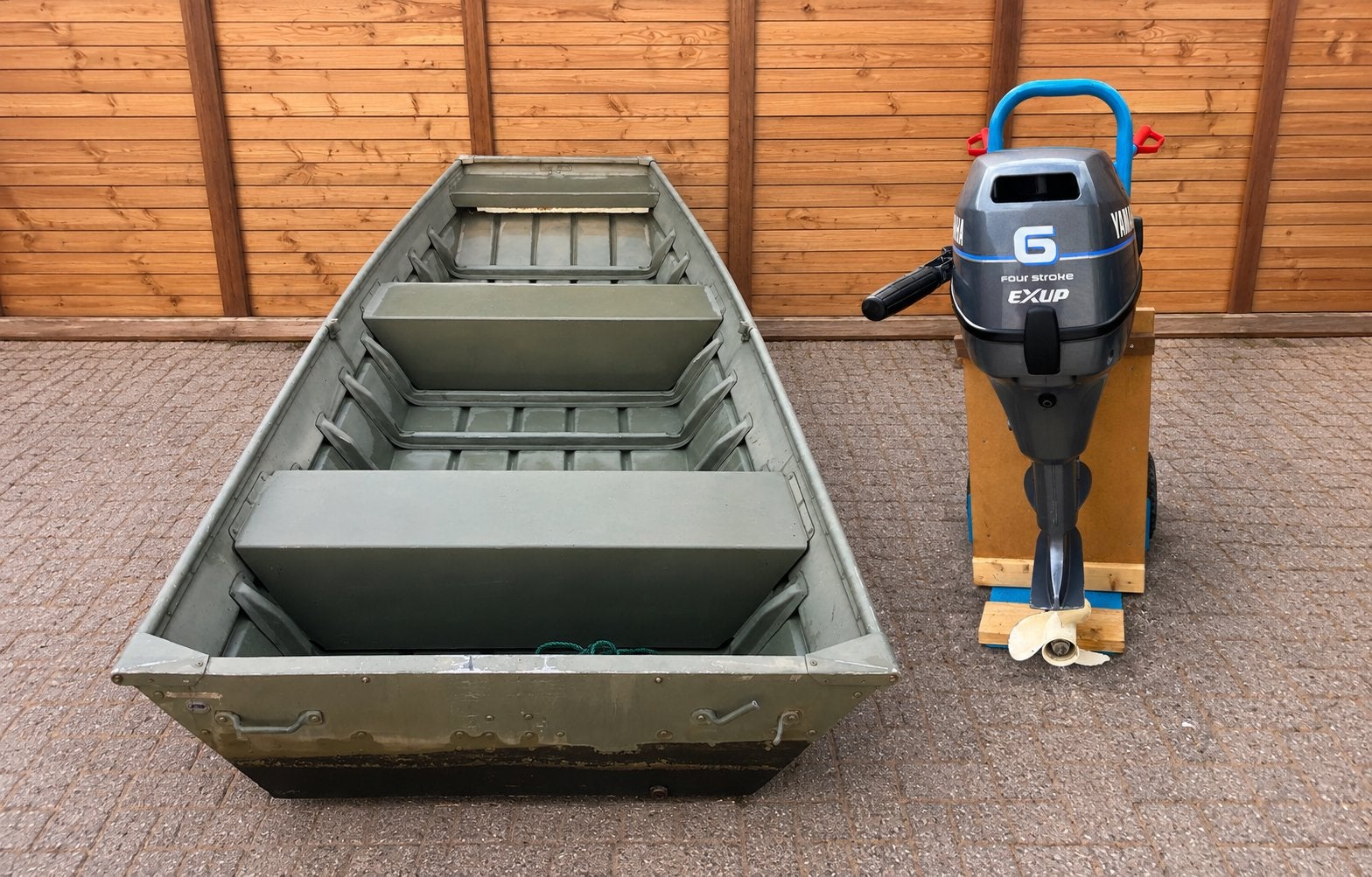 Starcraft platbodem, Yamaha 6 PK 4 takt buitenboordmotor, Watersport en Boten, Ophalen, Gebruikt, Aluminium, Buitenboordmotor