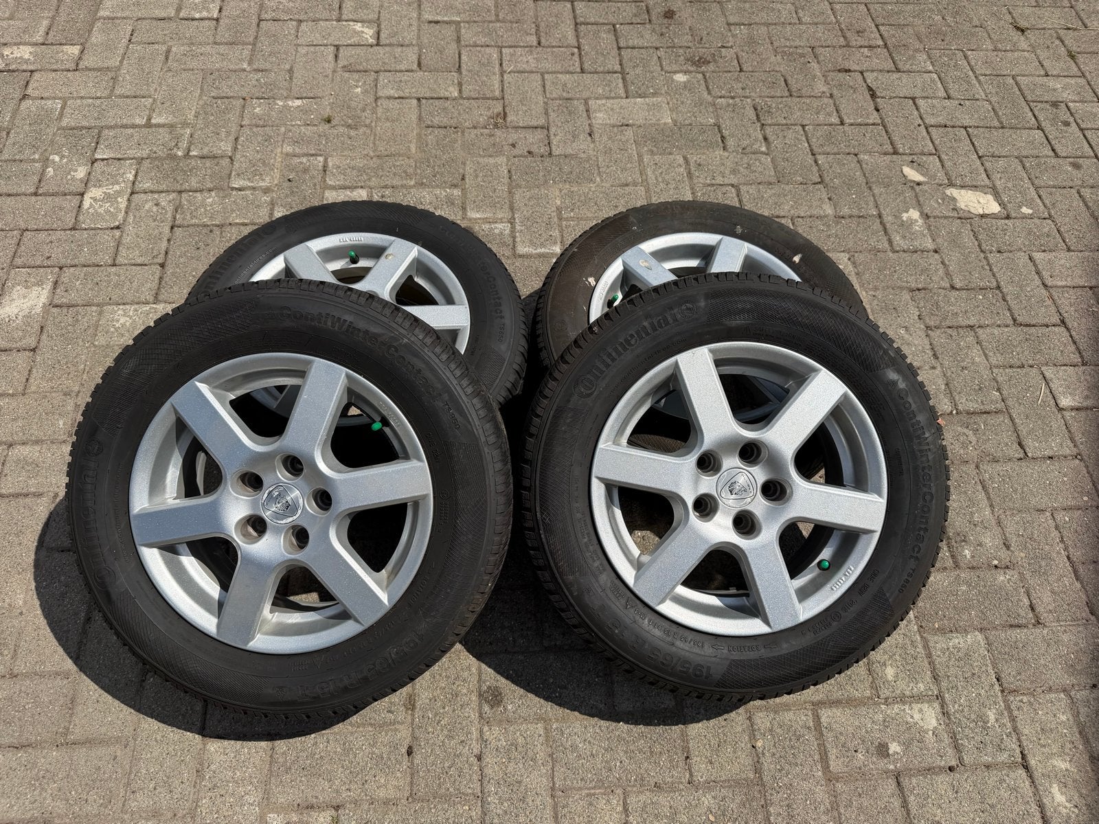 Continental winter met lichtmetalen velgen 195/65 R15 5mm, Auto-onderdelen, Banden en Velgen, Ophalen, Gebruikt, 15 inch, Banden en Velgen