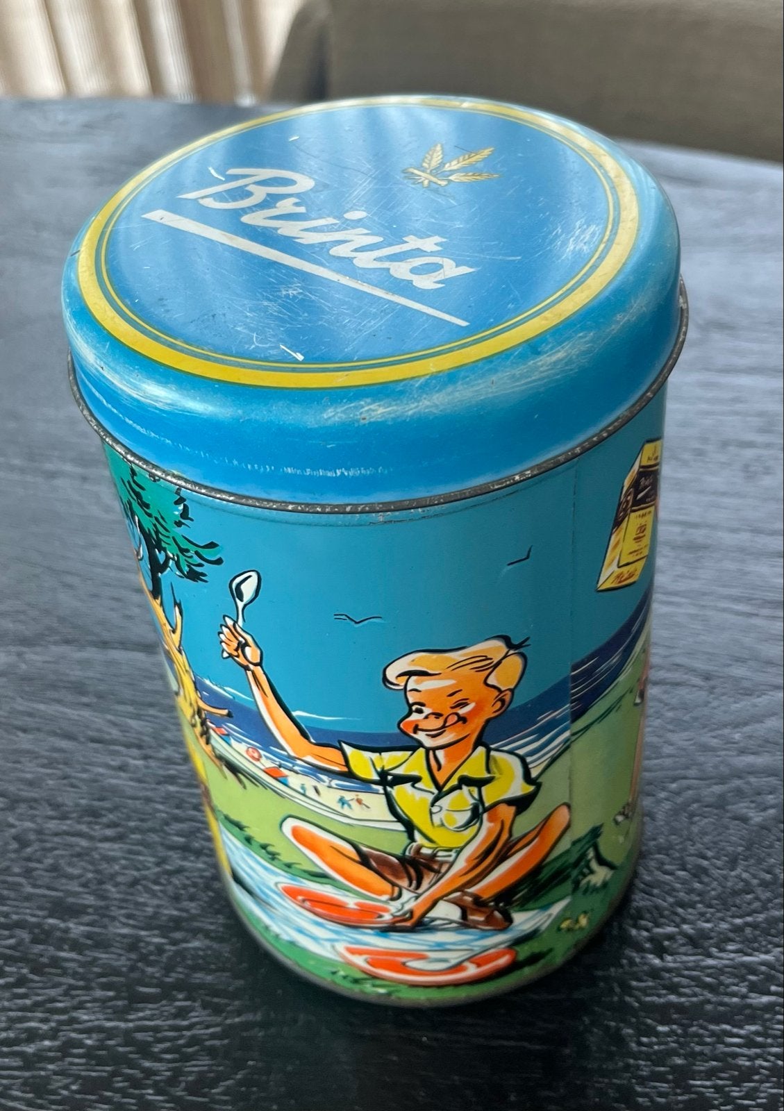 Oud nostalgisch Brinta blik - Vintage voorraadbus, Verzenden, Gebruikt, Overige, Overige merken
