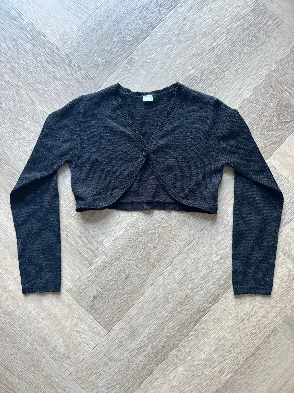 Zwart bolero vestje maat 122/128, Kinderen en Baby's, Ophalen of Verzenden, Gebruikt, Meisje, Trui of Vest