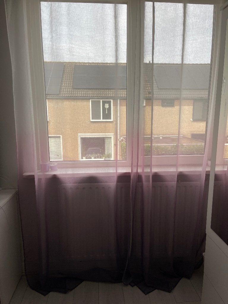 Vitrage, Paars, Ophalen of Verzenden, Zo goed als nieuw, Vitrage