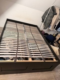 ikea malm bed 140x200, Huis en Inrichting, Slaapkamer | Bedden, Ophalen, Zwart, Tweepersoons, 140 cm