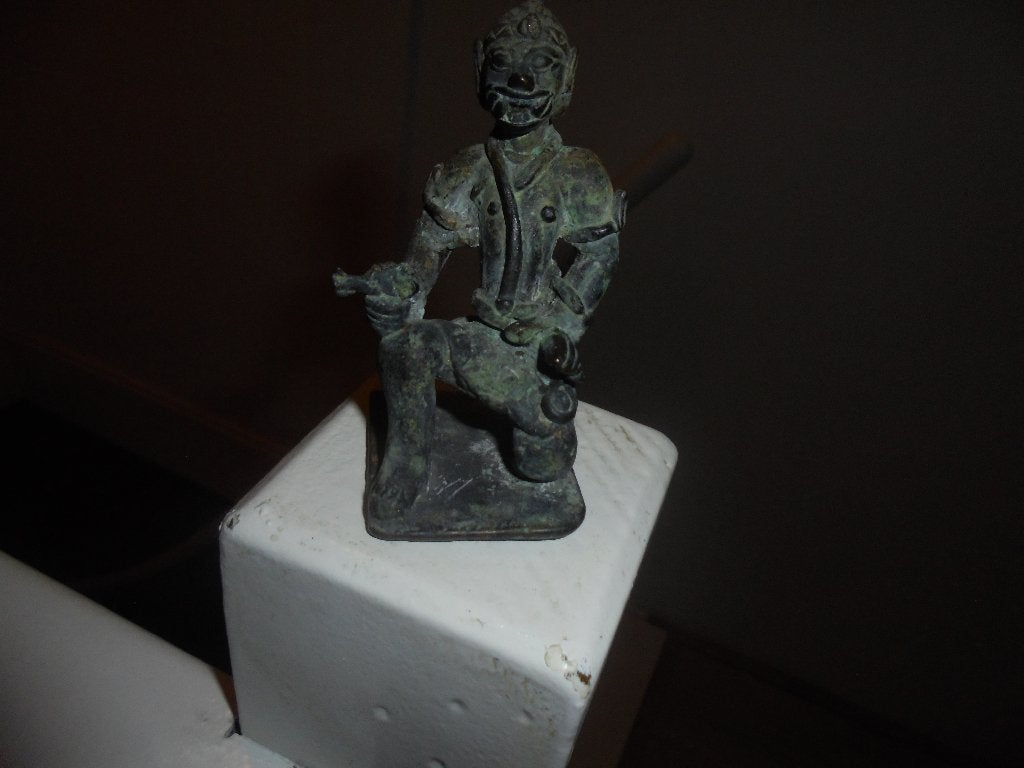 brons beeld nepal geknielde newar - pujari  19e eeuw, Antiek en Kunst, Ophalen of Verzenden, Brons