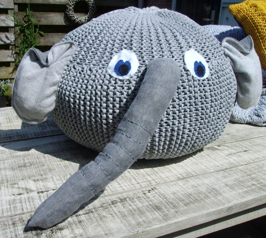 Grote zachte poef baby-/kinderkamer / kraamcadeau, Ophalen, Nieuw, Kleed of Kussen, Grijs