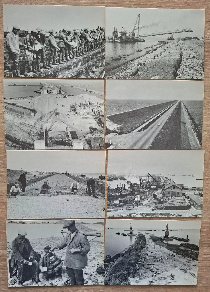 Afsluitdijk, 32 kaarten, souvenirboekjes en boek, Verzenden, 1960 tot 1980, Friesland