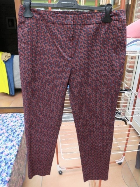 Geklede broek nieuw print terracota Natan mt 42, Meerkleurig, Maat 42/44 (L), Nieuw, Ophalen of Verzenden