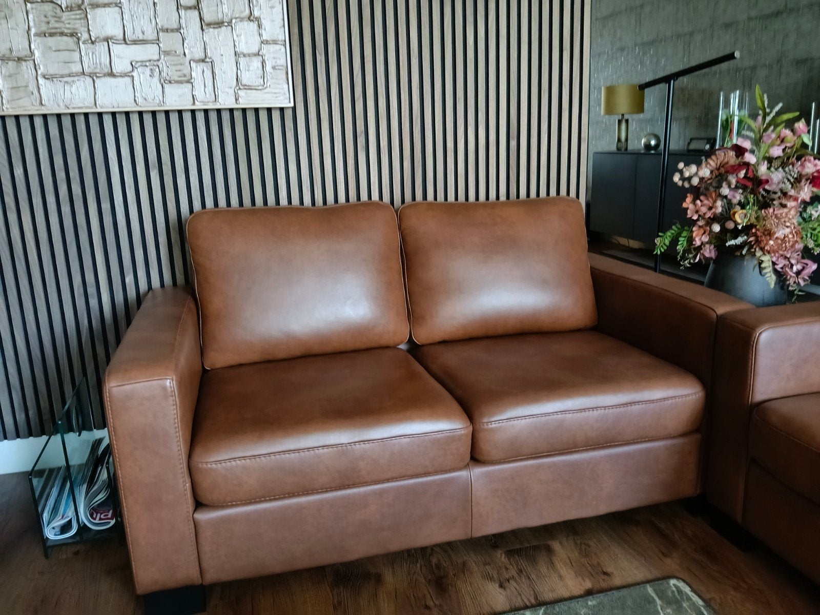 Leren banken Energy  leersoort Granada in kleur Savannah(cog, Ophalen, 75 tot 100 cm, Leer