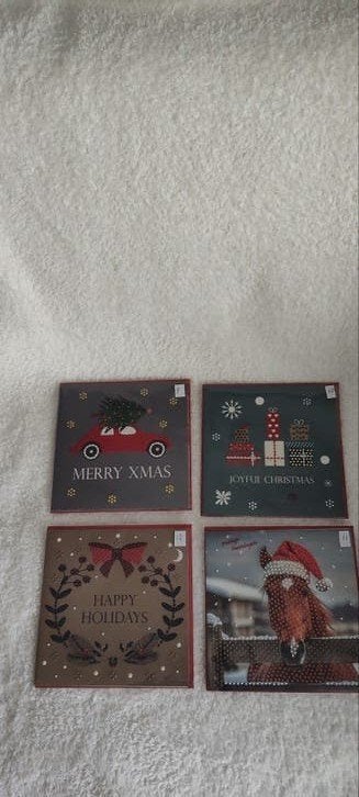 mooie kerstkaarten van dimand painting gemaakt, Diversen, Ophalen of Verzenden, Nieuw