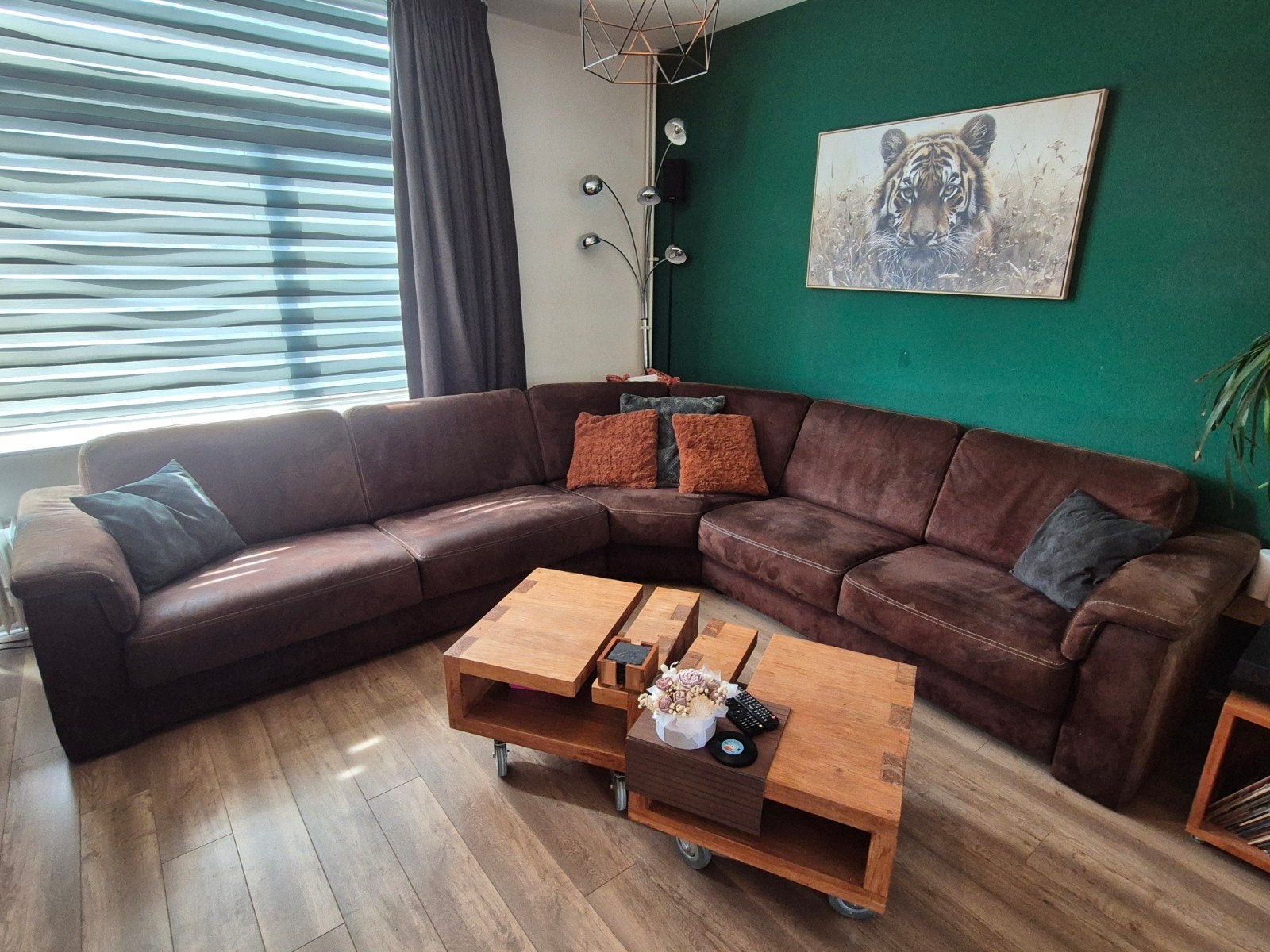 Complete woonkamer- en eetkamerset van massief eikenhout, Huis en Inrichting, Complete inboedels, Ophalen
