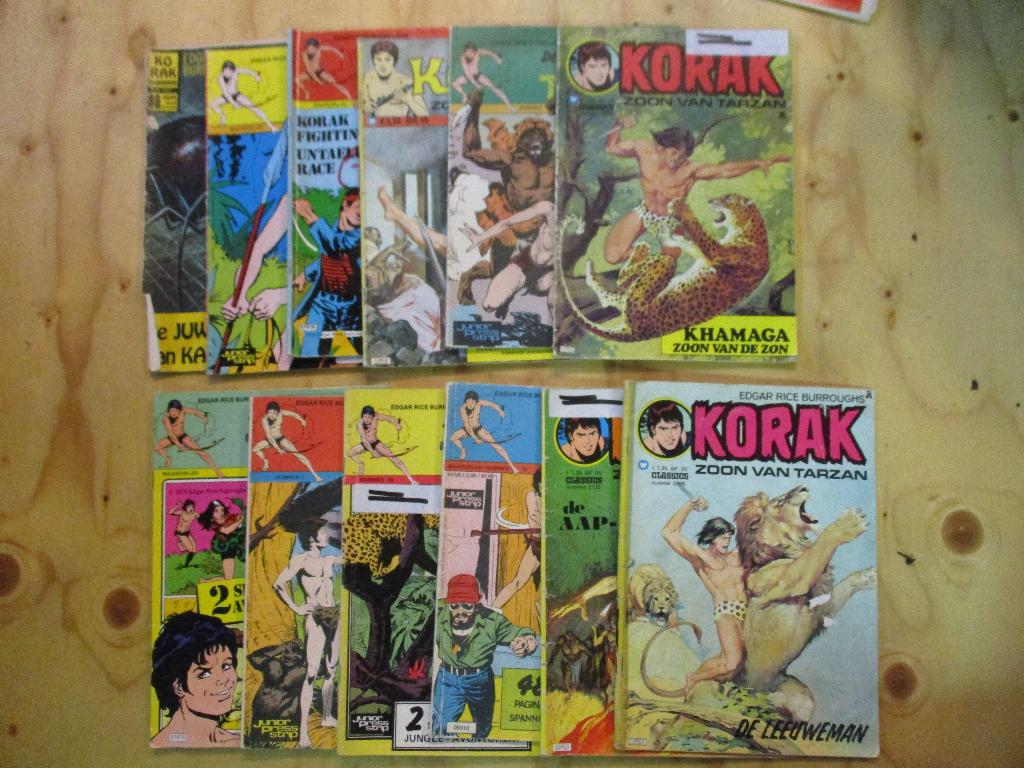 Vintage Korak zoon van Tarzan boekjes strips stripboeken, Eén stripboek, Ophalen of Verzenden, Gelezen