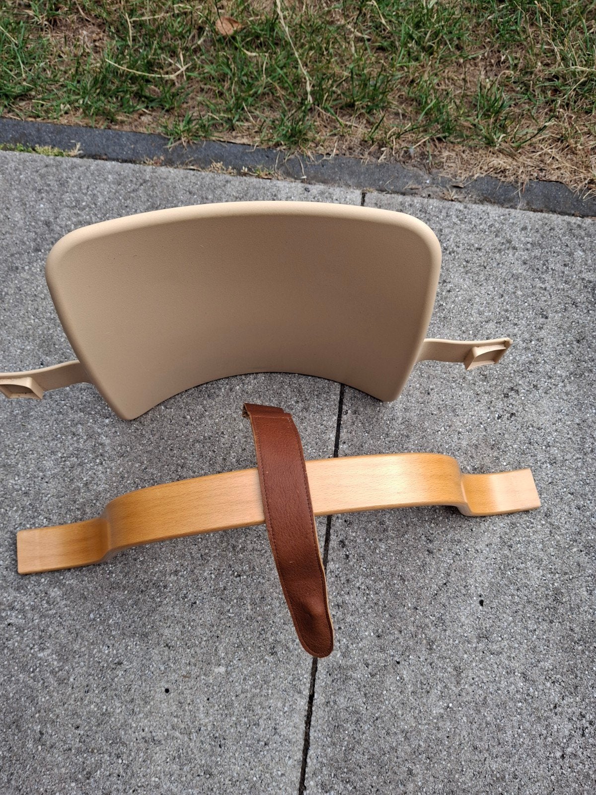 Stokke babyset: rugleuning, houten beugel en leertje., Ophalen of Verzenden, Meegroeistoel