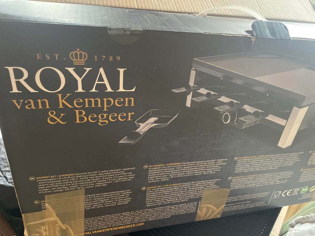 Gourmetstel Royal van Kempen & Begeer 8 personen, Witgoed en Apparatuur, Gourmetstellen, Ophalen, Zo goed als nieuw, 8 personen of meer