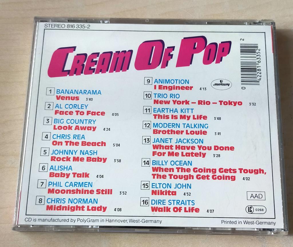 Cream Of Pop CD 1986 16 Internationale Single Hits, Ophalen of Verzenden, Gebruikt, Pop