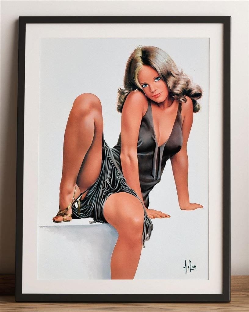 Aslan Grote Retro Sexy Pin up Poster 50x70cm, Verzenden, Nieuw, A1 t/m A3, Film en Tv