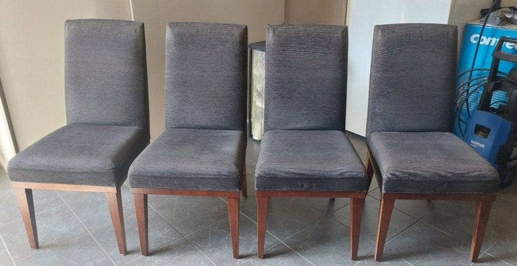 GRATIS AFHALEN 4 eetkamerstoelen, Ophalen, Gebruikt, Vier, Grijs