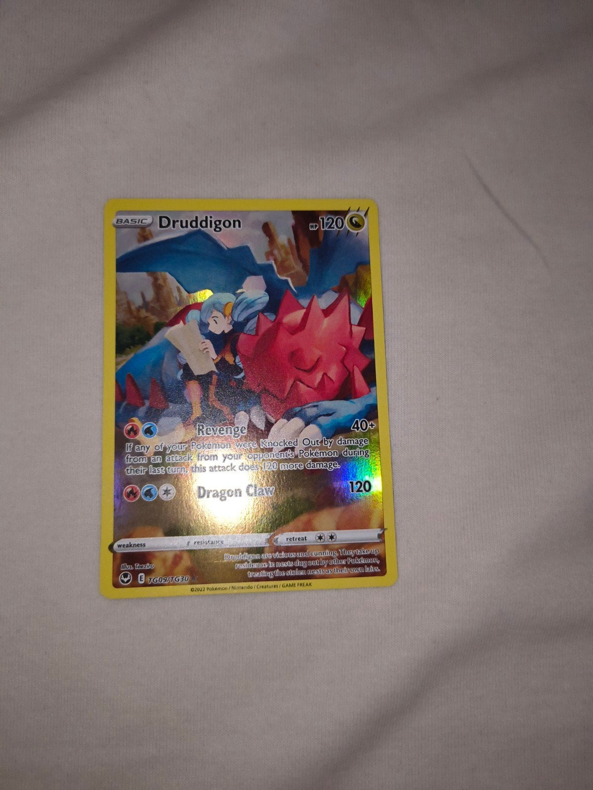 Druddigon TG09/TG30 Silver Tempest Pokemon Kaart, Ophalen of Verzenden, Zo goed als nieuw, Losse kaart, Foil