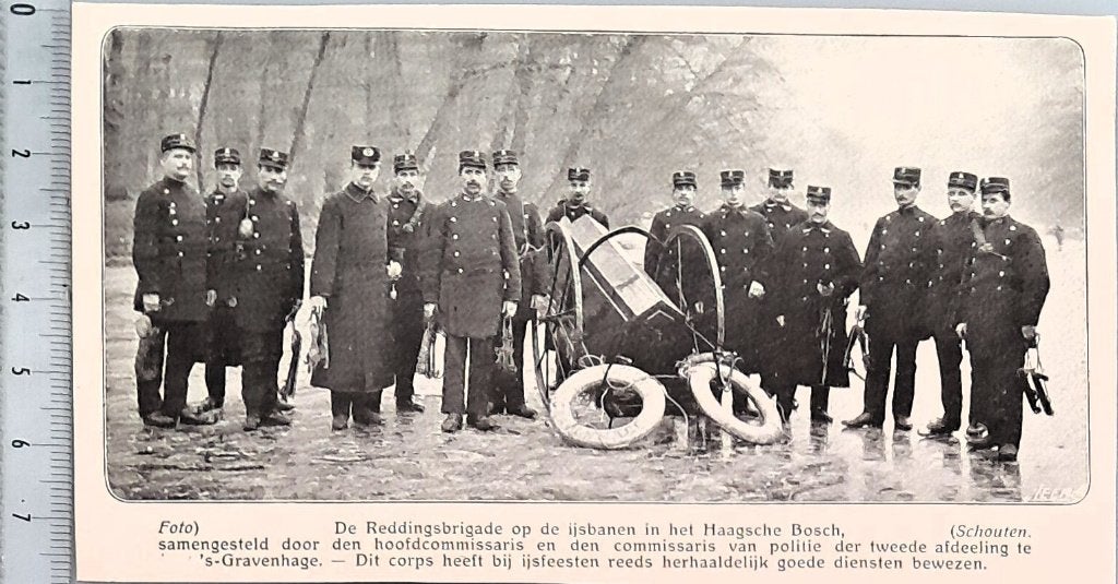 Redding 1909; reddingsbrigade ijsbanen in Haagsche Bos, Verzenden, Voor 1940, Gebruikt, Overige onderwerpen