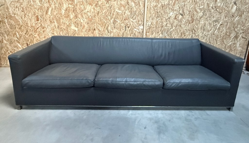 Molinari Italiaans design 3-zits bank leer, Huis en Inrichting, Ophalen, Gebruikt, Driepersoons, 75 tot 100 cm