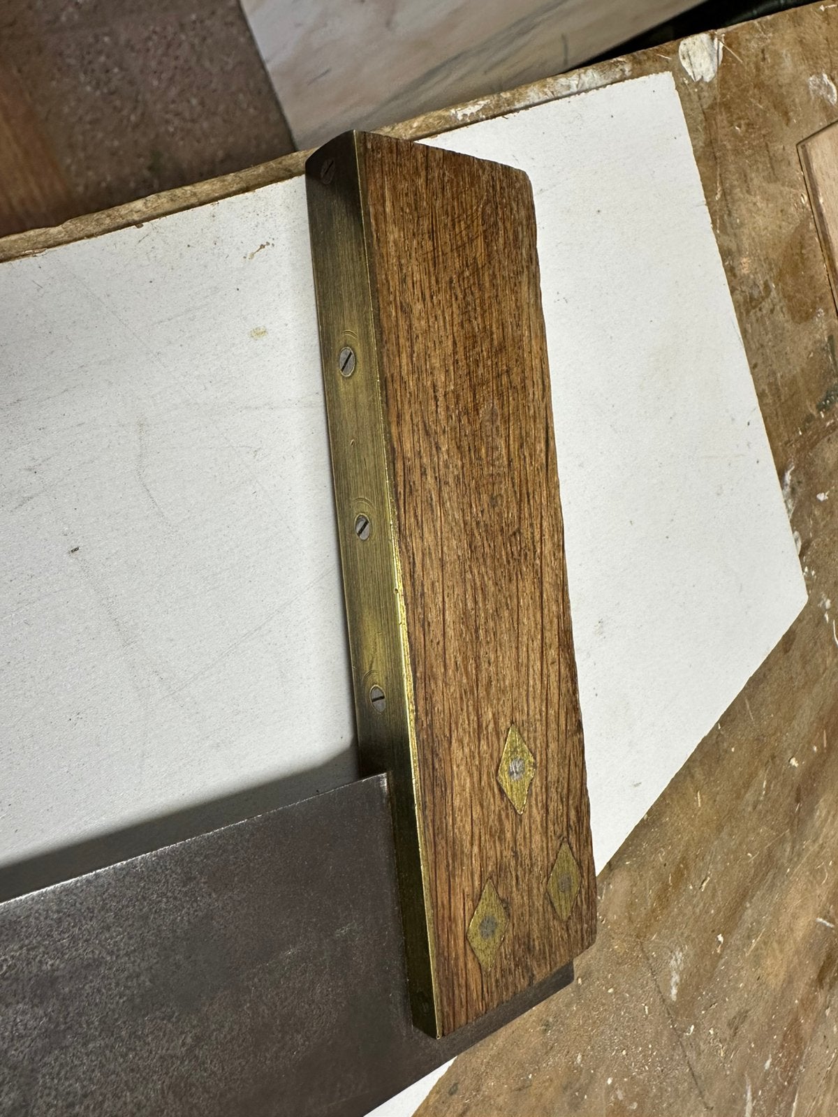 Antieke winkelhaak, timmermanshaak, schrijfhaak, Antiek en Kunst, Antiek | Gereedschap en Instrumenten, Ophalen of Verzenden