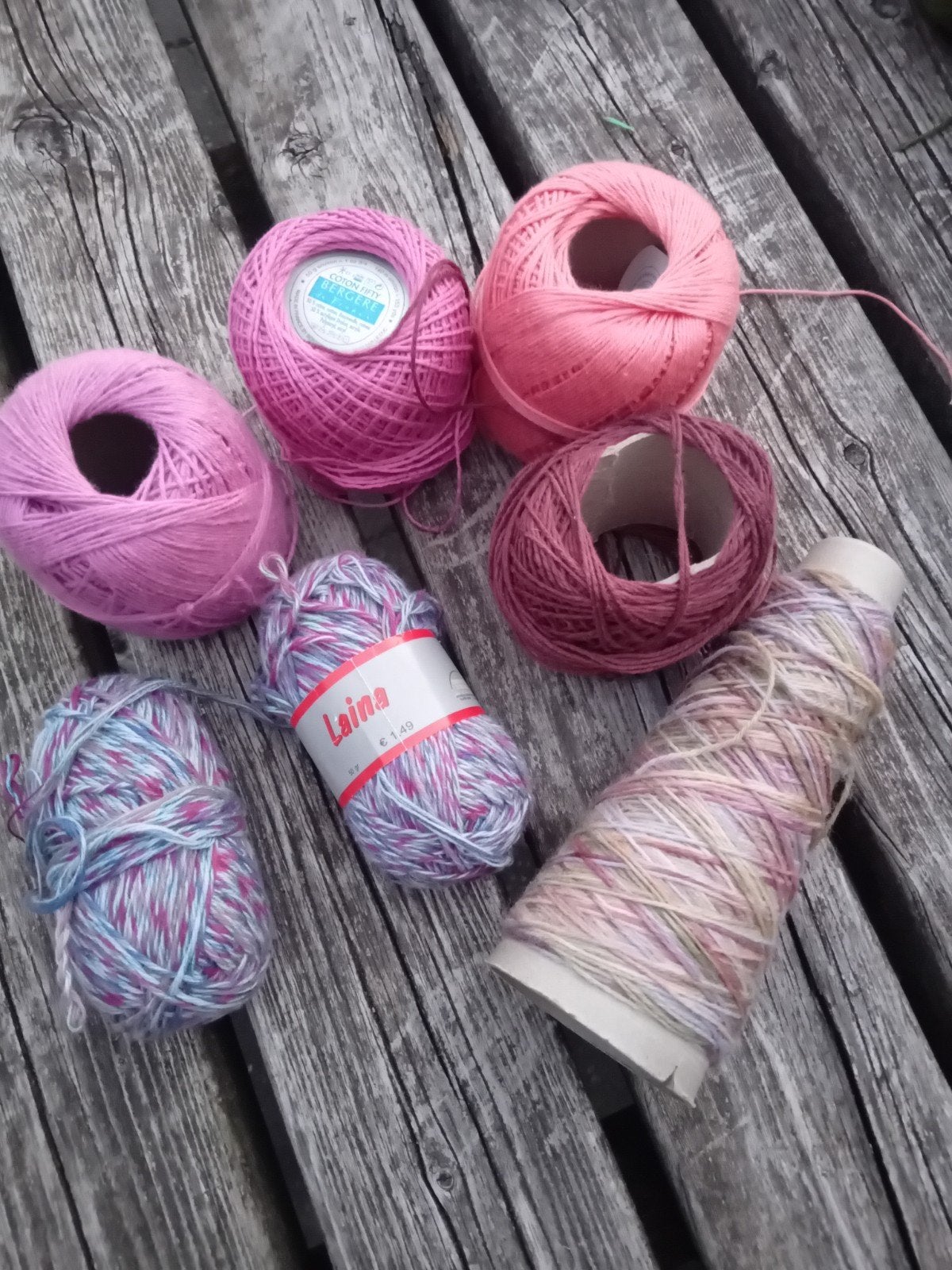 Restjes haakkatoen in diverse kleuren, Ophalen, Breien of Haken, Wol of Garen