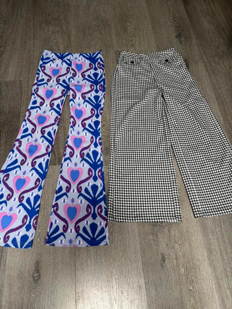 1 flair en 1 wide leg 146/152, Ophalen of Verzenden, Zo goed als nieuw, Meisje, Broek