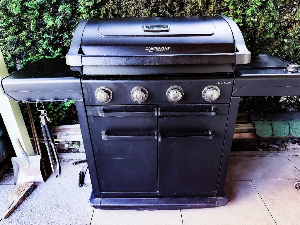 Te koop prachtige buitenkeuken Campingaz 4 series Onyx S, Ophalen, Zo goed als nieuw, Gas, Vrijstaand