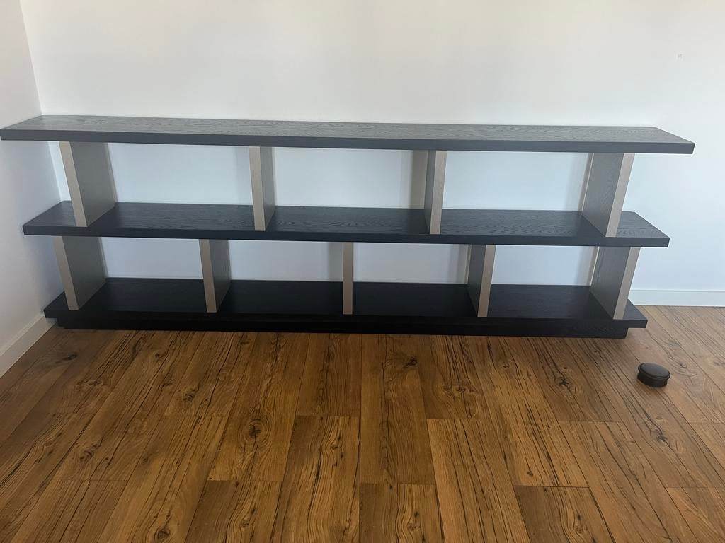 Gratis op de halen PUUUR Dressoir Zwart Eikenhout 240x80x30, Huis en Inrichting, Ophalen, Met plank(en), Eikenhout, Zo goed als nieuw