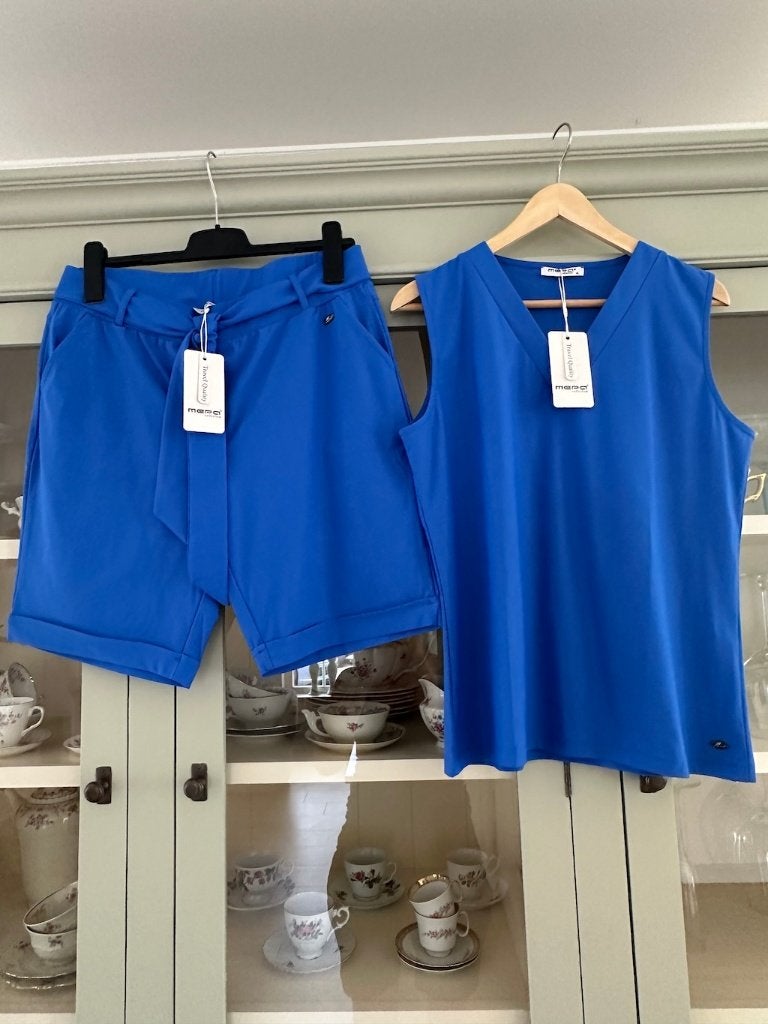 Korte broek met top MEPA Travelstof kobalt maat 42 nieuw, Kort, Blauw, Maat 42/44 (L), Nieuw