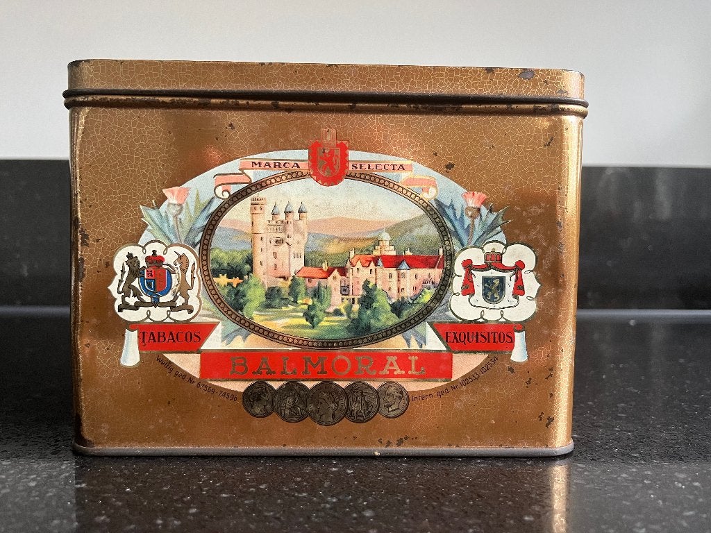 Vintage antieke sigarenblik van Balmoral, Verzamelen, Ophalen of Verzenden, Gebruikt, Overige