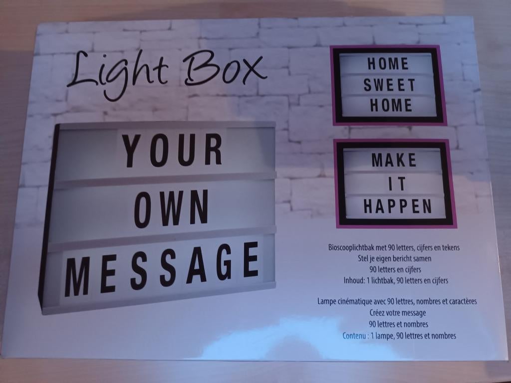 Light Box met 90 letters en cijfers - Maak je eigen bericht, Ophalen of Verzenden, Nieuw, Modern, Decoratief, Bioscoopstijl
