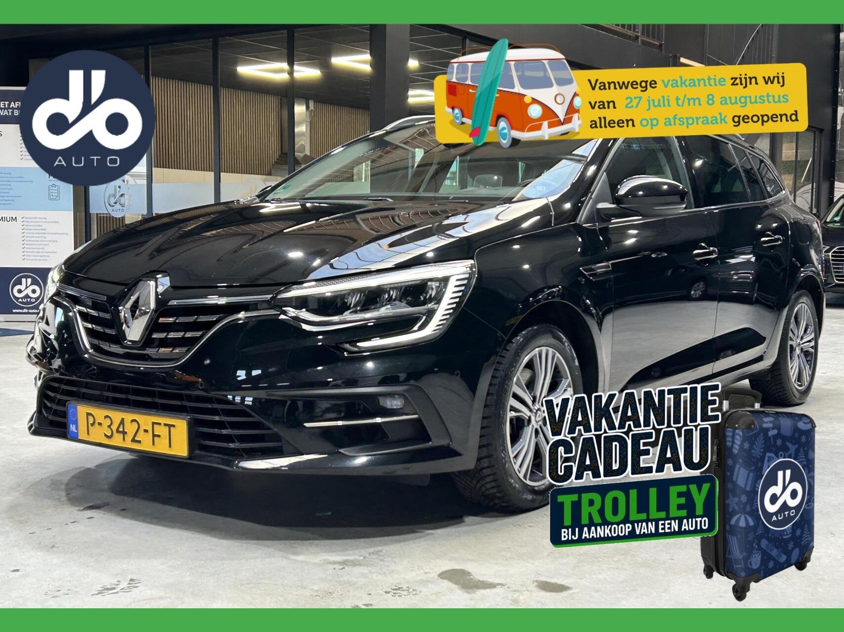 Renault Megane Estate 1.6 E-Tech Plug-In Hybrid 160 Intens F, Auto's, 77 km/l, Gebruikt, 4 cilinders, Zwart