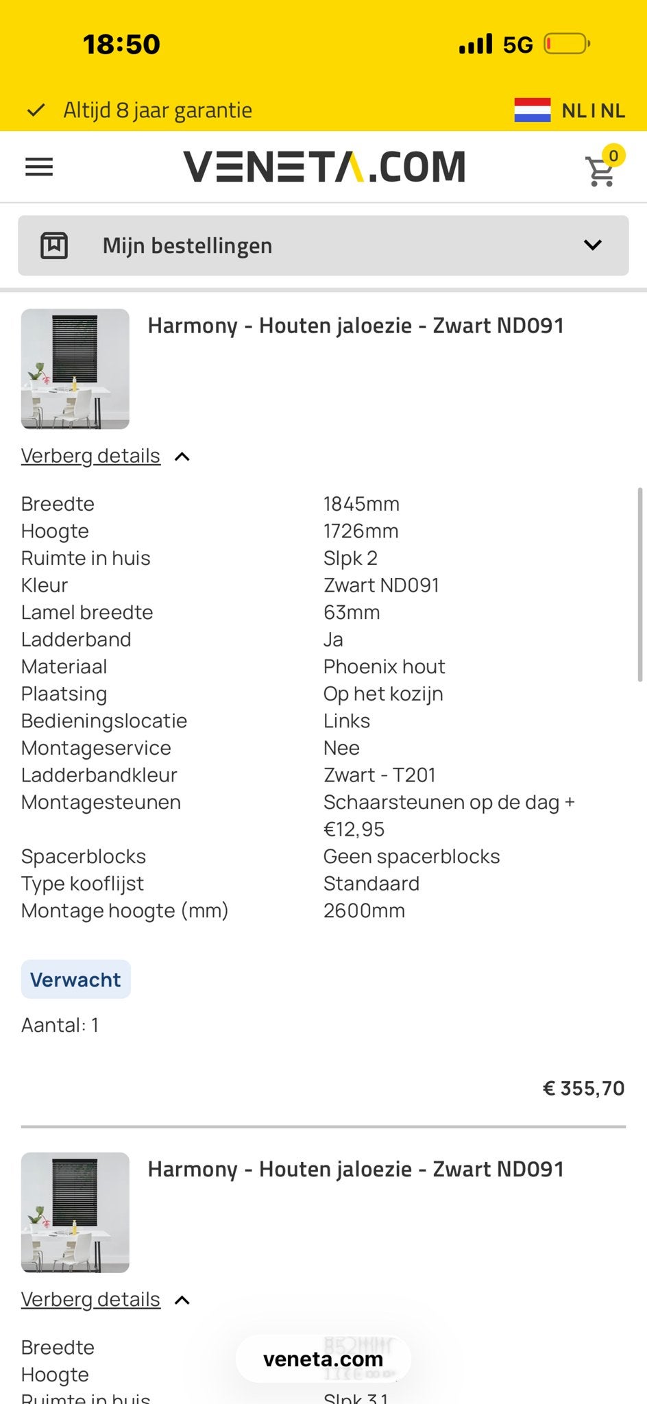 Diverse houten en aluminium jaloezieën - Zwart, Ophalen, Jaloezie, Overige merken, Zwart