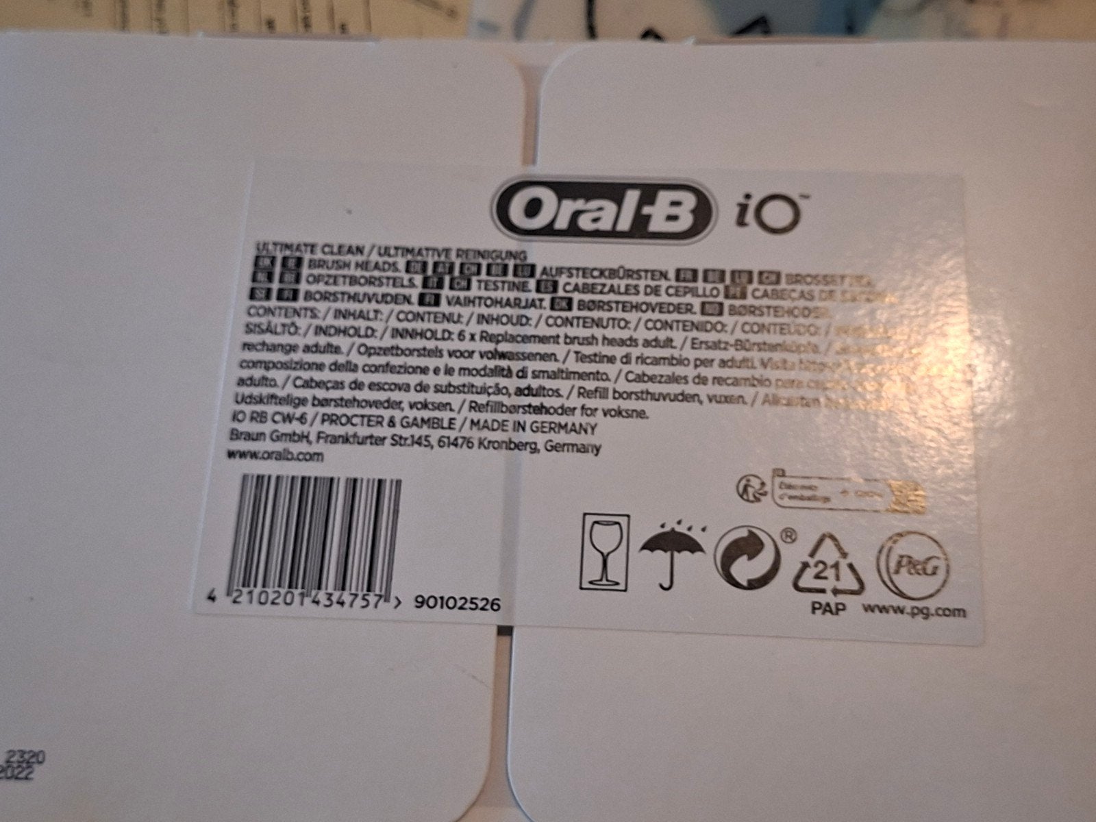 Oral-B iO Ultimate Clean Opzetborstels - 6 stuks wit, Ophalen of Verzenden, Nieuw