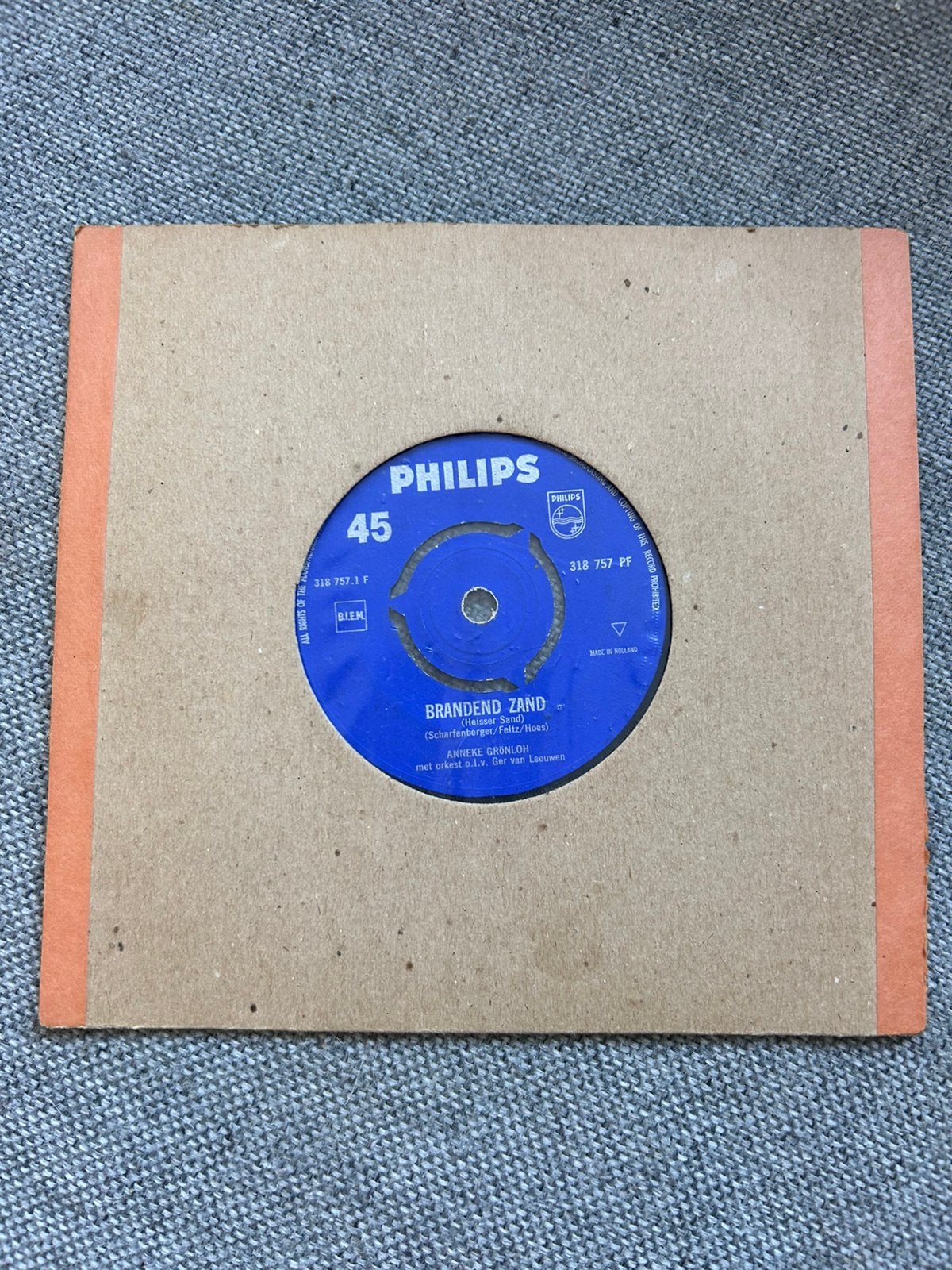 Anneke Gronloh Brandend Zand, Ophalen of Verzenden, Zo goed als nieuw, 7 inch, Pop